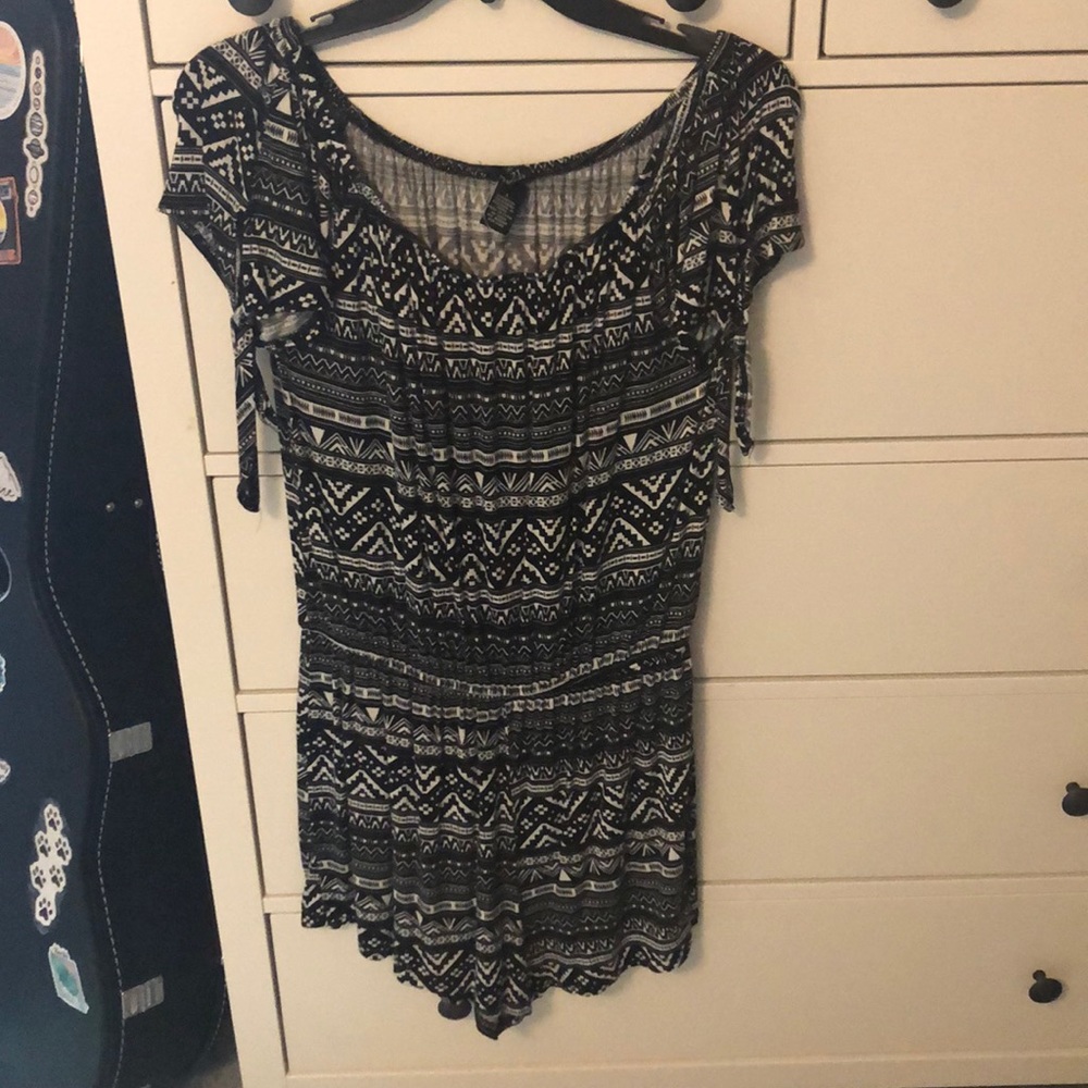 A black and white romper